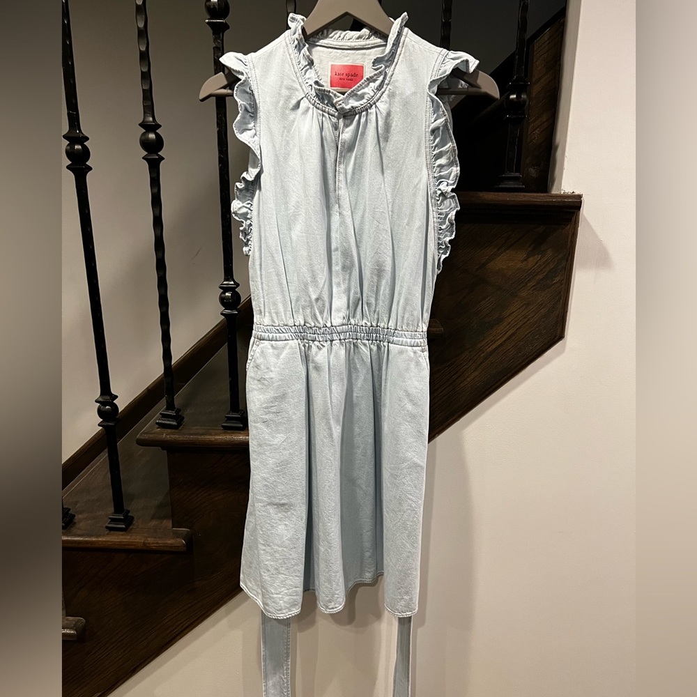 Kate Spade blue denim ruffle dress - sz small